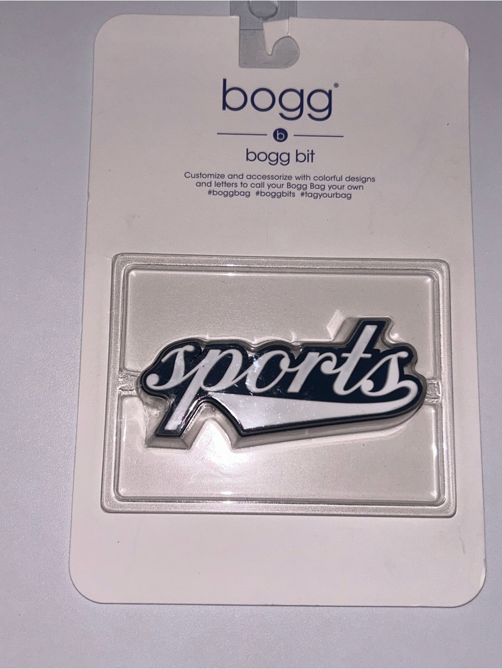 Varsity Sports Bogg Bit Charm. Navy blue and white NWT